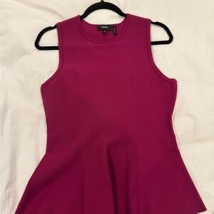 Theory Women's Pink Sleeveless Peplum Top
